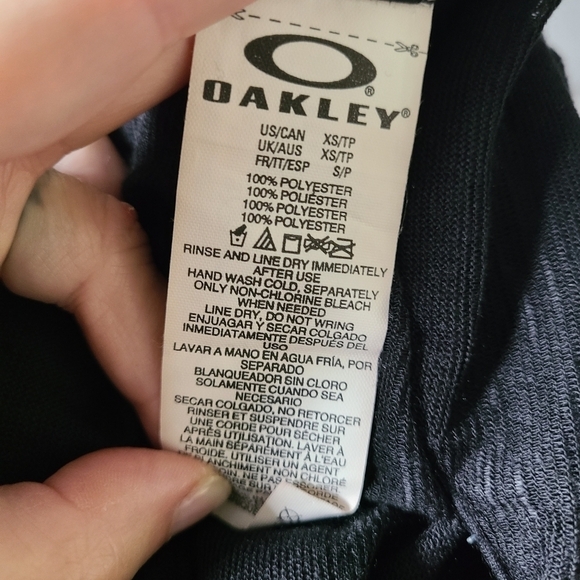 OAKLEY Sheer Black Striped Long Sleeve Top Size XS - Picture 6 of 7